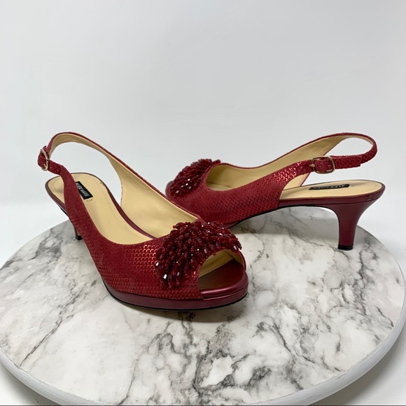 Alex Marie Shoes Alex Marie Slingback Beaded Burgundy